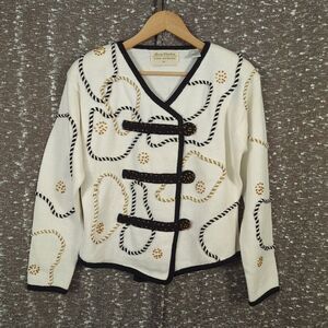 Vintage Marisa Christina - Lisa Nichols Embroidered Button Up Sweater‎ Women's M